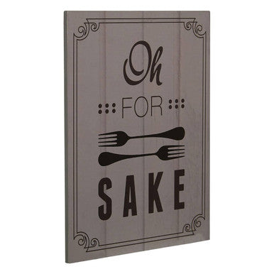 Orsina Oh For Fork Sake Wall Plaque – Funny Grey Kitchen Wall Decor