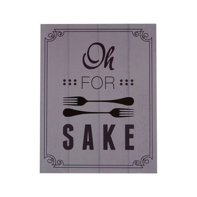 Orsina Oh For Fork Sake Wall Plaque – Funny Grey Kitchen Wall Decor