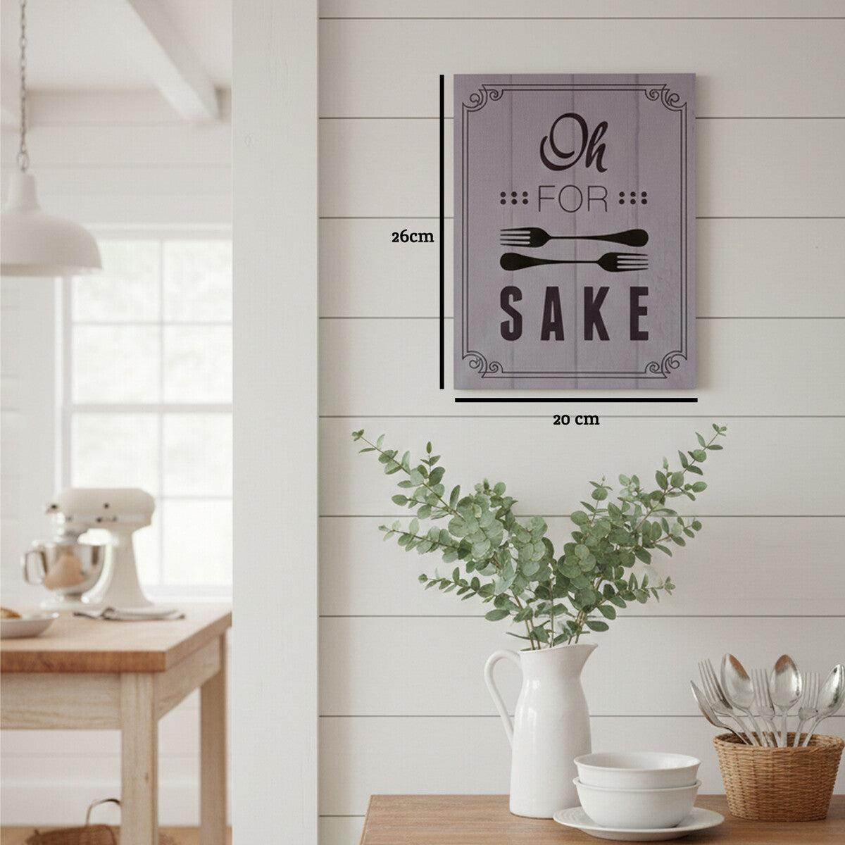 Orsina Oh For Fork Sake Wall Plaque – Funny Grey Kitchen Wall Decor