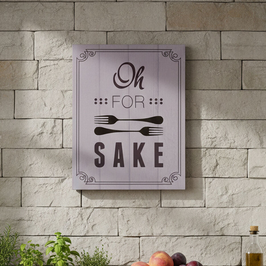 Orsina Oh For Fork Sake Wall Plaque – Funny Grey Kitchen Wall Decor