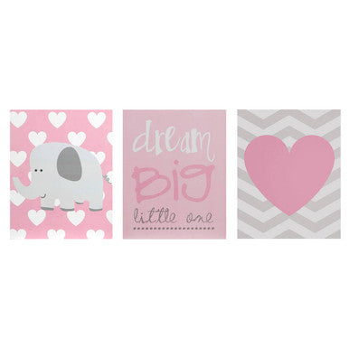 Orsina Dream Big Kids Wall Art - Set of 3 Motivational Nursery Decor