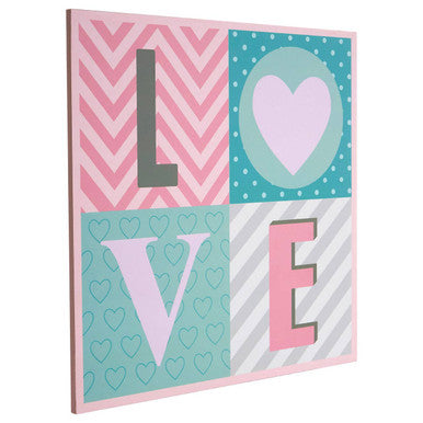 Orsina Kids Love Wall Plaque – Pastel Nursery Wall Art Decor