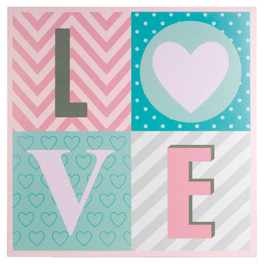 Orsina Kids Love Wall Plaque – Pastel Nursery Wall Art Decor