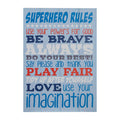 Orsina Kids Superhero Rules Wall Plaque | Blue & Red Bedroom Decor