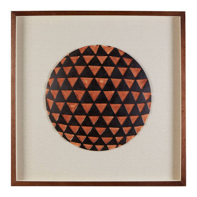 Orsina Nason Framed Geometric Wall Art – Round Wood Carved Decor
