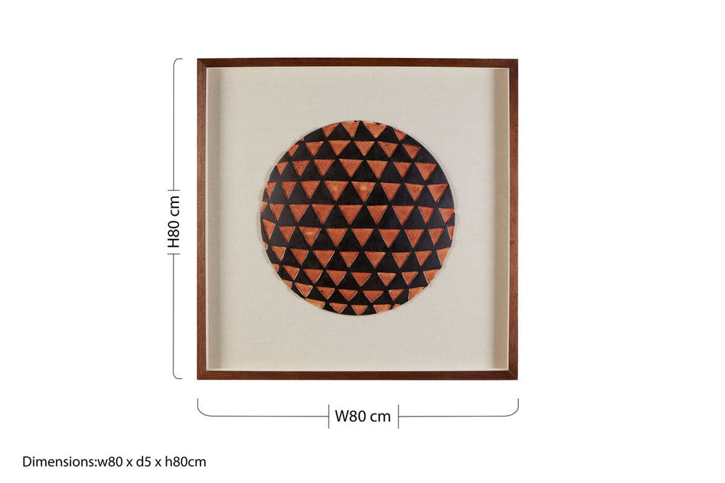 Orsina Nason Framed Geometric Wall Art – Round Wood Carved Decor
