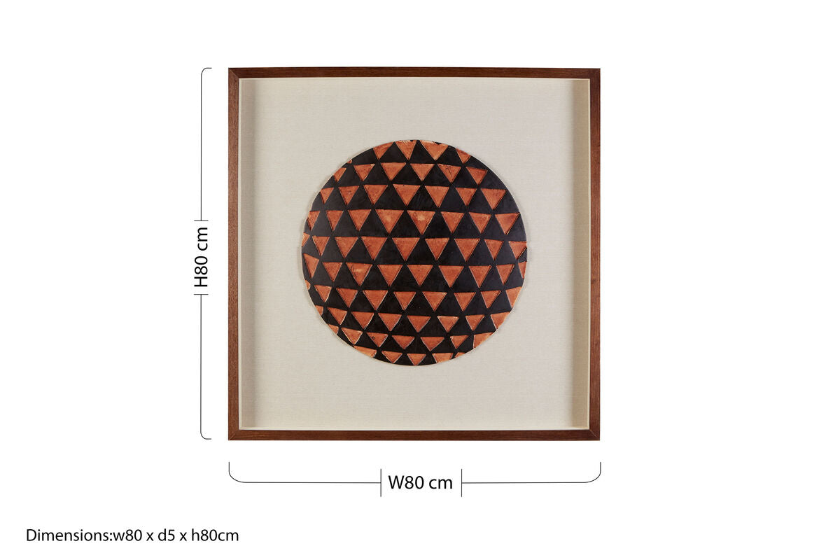 Orsina Nason Framed Geometric Wall Art – Round Wood Carved Decor