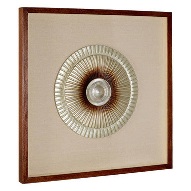 Orsina Nason Framed Silver Round Carving Wall Art | Engineered Wood