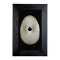 Orsina Nason Framed Oval Carving Wall Art – Black and Silver Wood