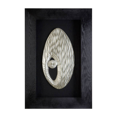 Orsina Nason Silver Oval Carving Framed Wall Art – Engineered Wood