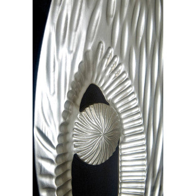 Orsina Nason Silver Oval Carving Framed Wall Art – Engineered Wood