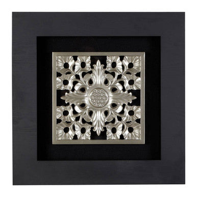 Orsina Nason Silver Filigree Carving Wall Art | Framed Floral Decor