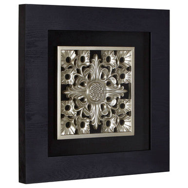 Orsina Nason Silver Filigree Carving Wall Art | Framed Floral Decor
