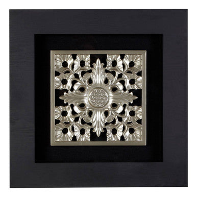Orsina Nason Silver Filigree Carving Wall Art | Framed Floral Decor