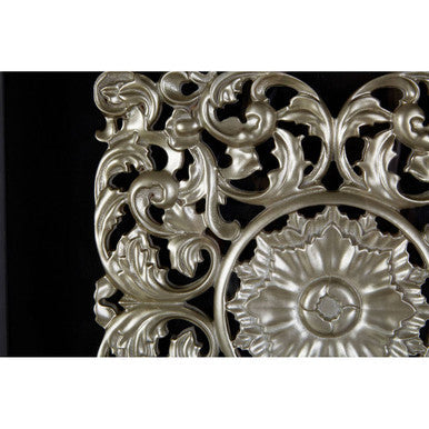 Orsina Nason Silver Filigree Carving Framed MDF Square Wall Art
