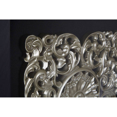 Orsina Nason Silver Filigree Carving Framed MDF Square Wall Art