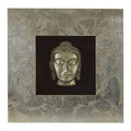 Orsina Silver Buddha Wall Art – Framed Metallic Sculpture Decor