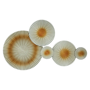 Orsina Nason Abstract Discs Gold Wall Sculpture – Metallic Art