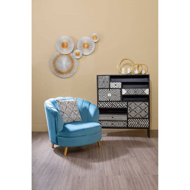 Orsina Nason Abstract Discs Gold Wall Sculpture – Metallic Art