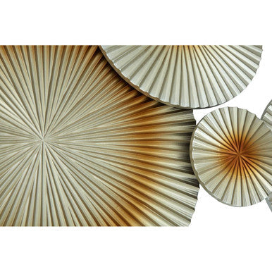 Orsina Nason Abstract Discs Gold Wall Sculpture – Metallic Art