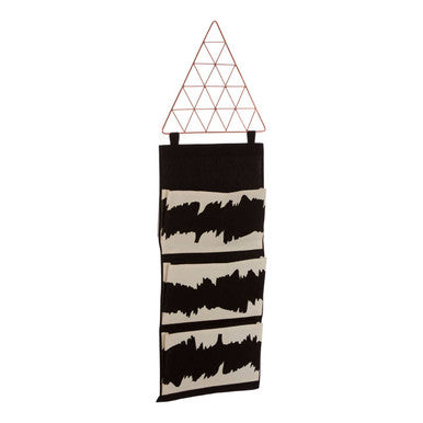 Orsina Verti Black Wall Hanging Pocket Organiser | 3-Pocket Fabric Storage