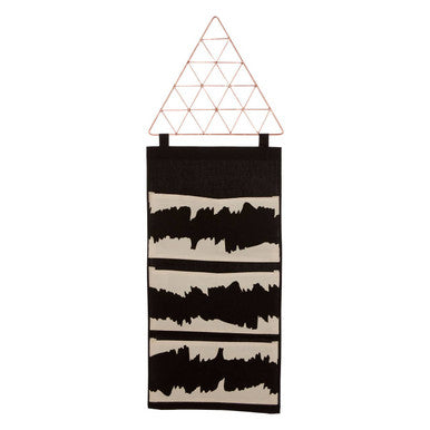 Orsina Verti Black Wall Hanging Pocket Organiser | 3-Pocket Fabric Storage