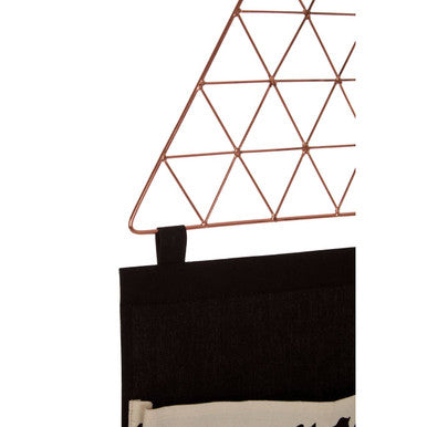 Orsina Verti Black Wall Hanging Pocket Organiser | 3-Pocket Fabric Storage