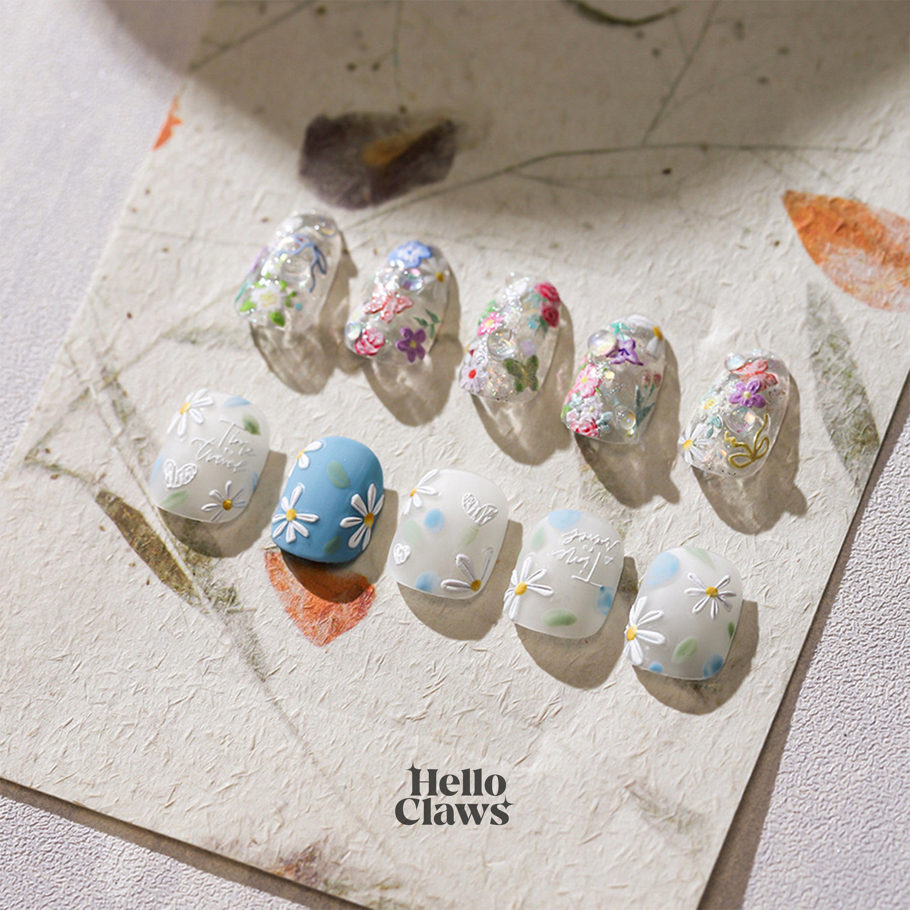 LuLuFun Studio Spring Daisy Wild Flower Nail Deco Stickers - 1 Sheet