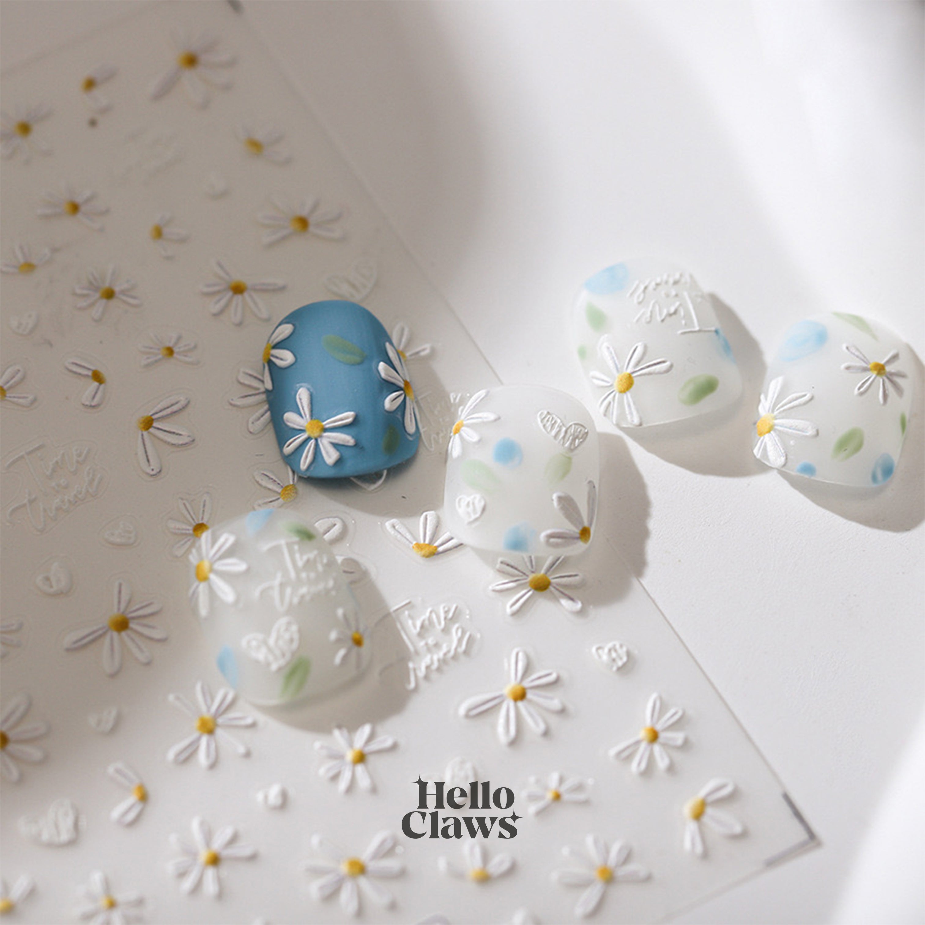 LuLuFun Studio Spring Daisy Wild Flower Nail Deco Stickers - 1 Sheet
