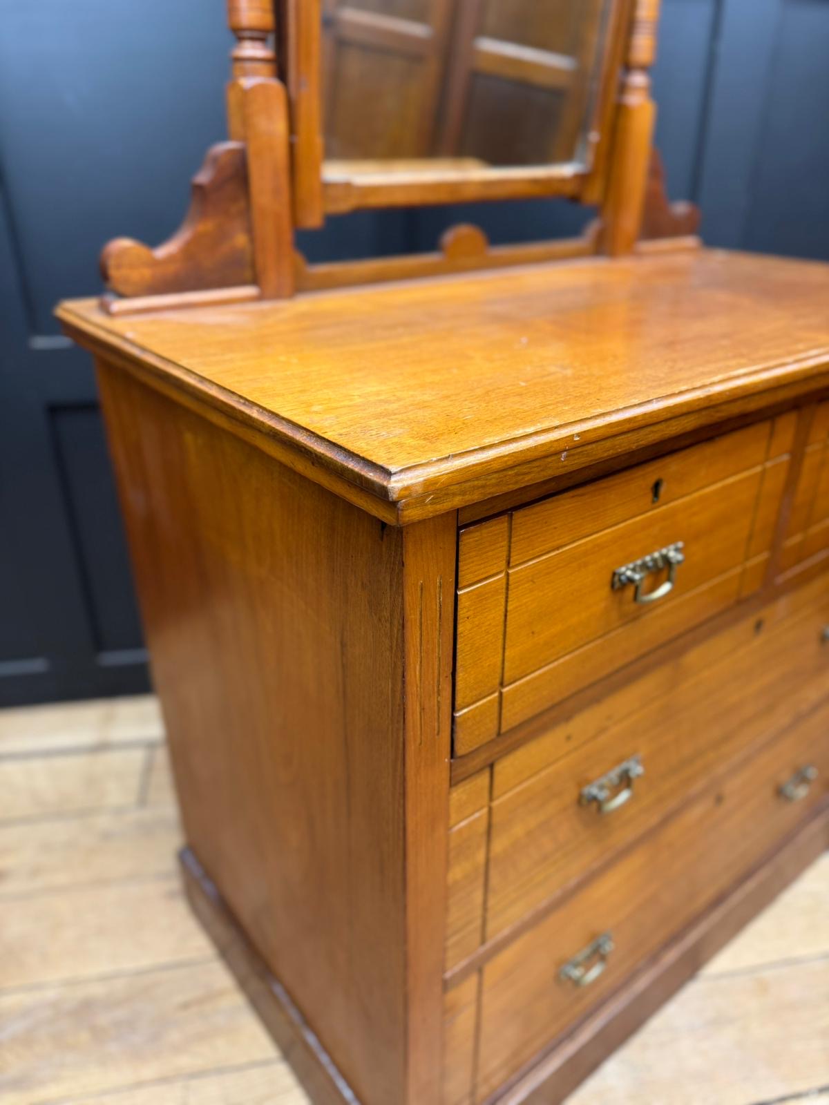Antique Walnut Chest of Drawers by Maple & Co  Edwardian Dressing Table