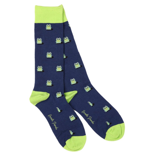 Swole Panda Frog Bamboo Socks – Sustainable Royal Blue Novelty Socks