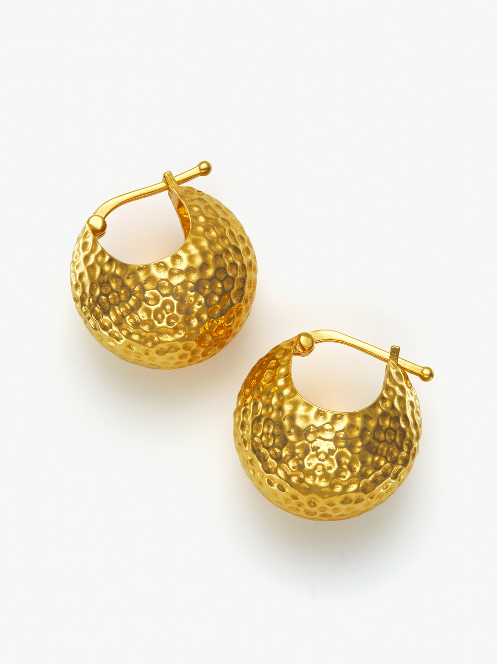 No More Nobody Zadie 18k Gold Vermeil Hammered Ball Hoop Earrings