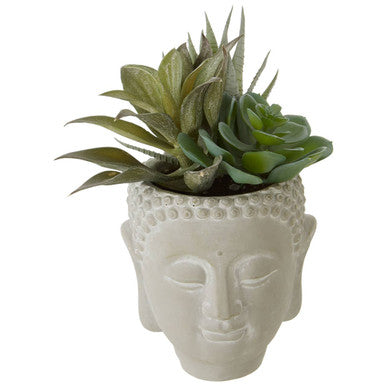 Orsina Fiori Buddha Pot | Artificial Mixed Succulent Zen Planter