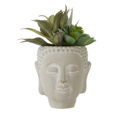 Orsina Fiori Buddha Pot | Artificial Mixed Succulent Zen Planter