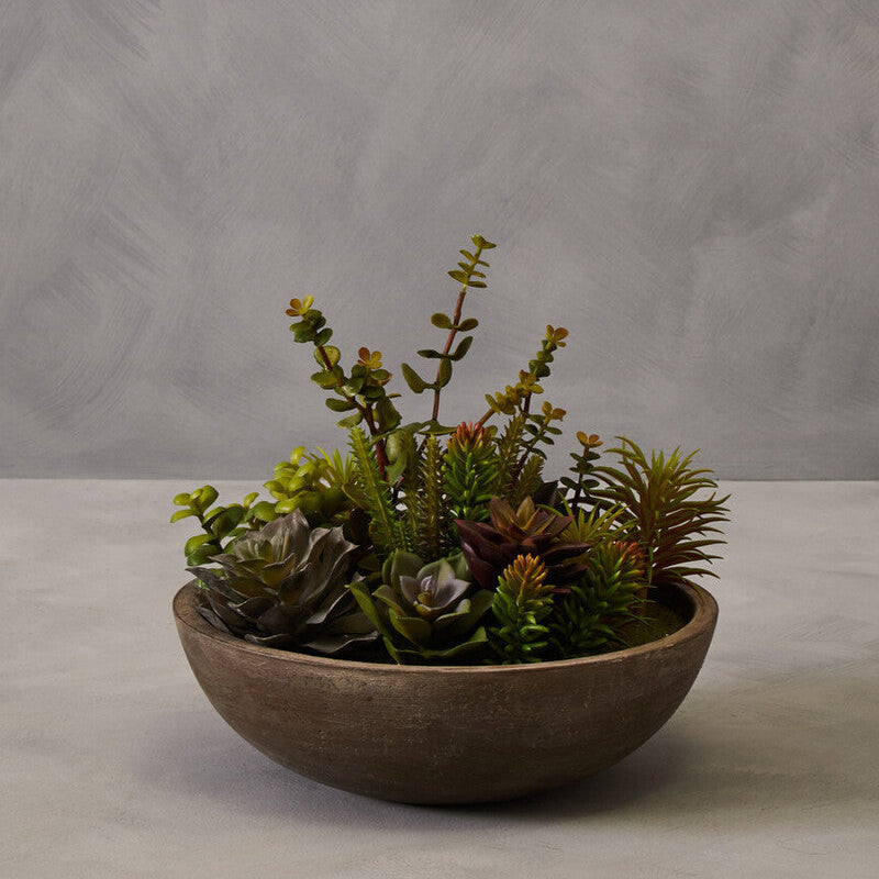 Orsina Fiori Mixed Artificial Succulents in Grey Stone Effect Pot