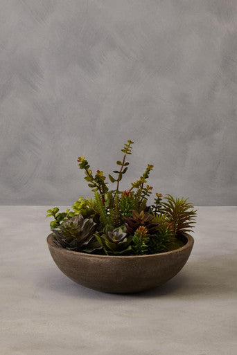 Orsina Fiori Mixed Artificial Succulents in Grey Stone Effect Pot