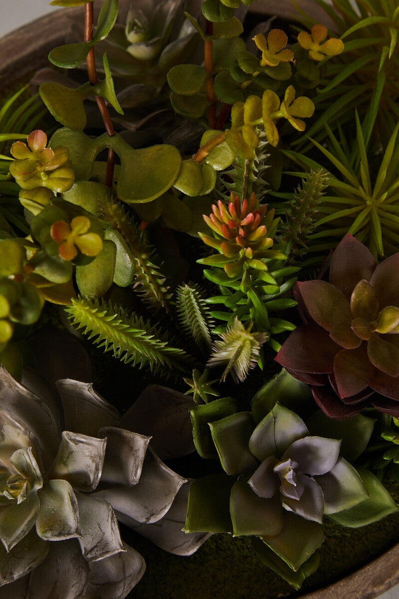 Orsina Fiori Mixed Artificial Succulents in Grey Stone Effect Pot