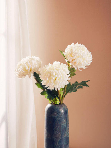 Orsina Fiori White Blazing Star Flower Stem – 84cm Faux Chrysanthemum