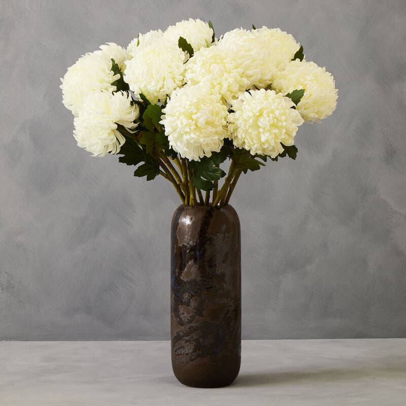 Orsina Fiori White Blazing Star Flower Stem – 84cm Faux Chrysanthemum