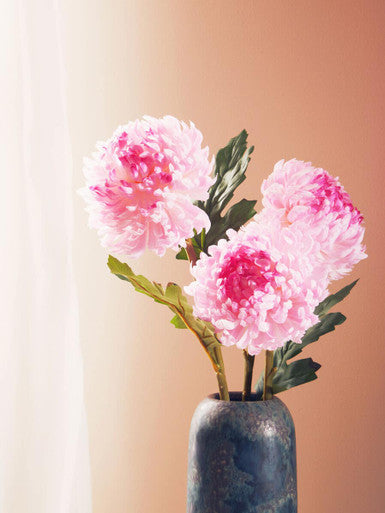Orsina Pink Chrysanthemum Faux Flower Stem - 84cm Artificial Bloom