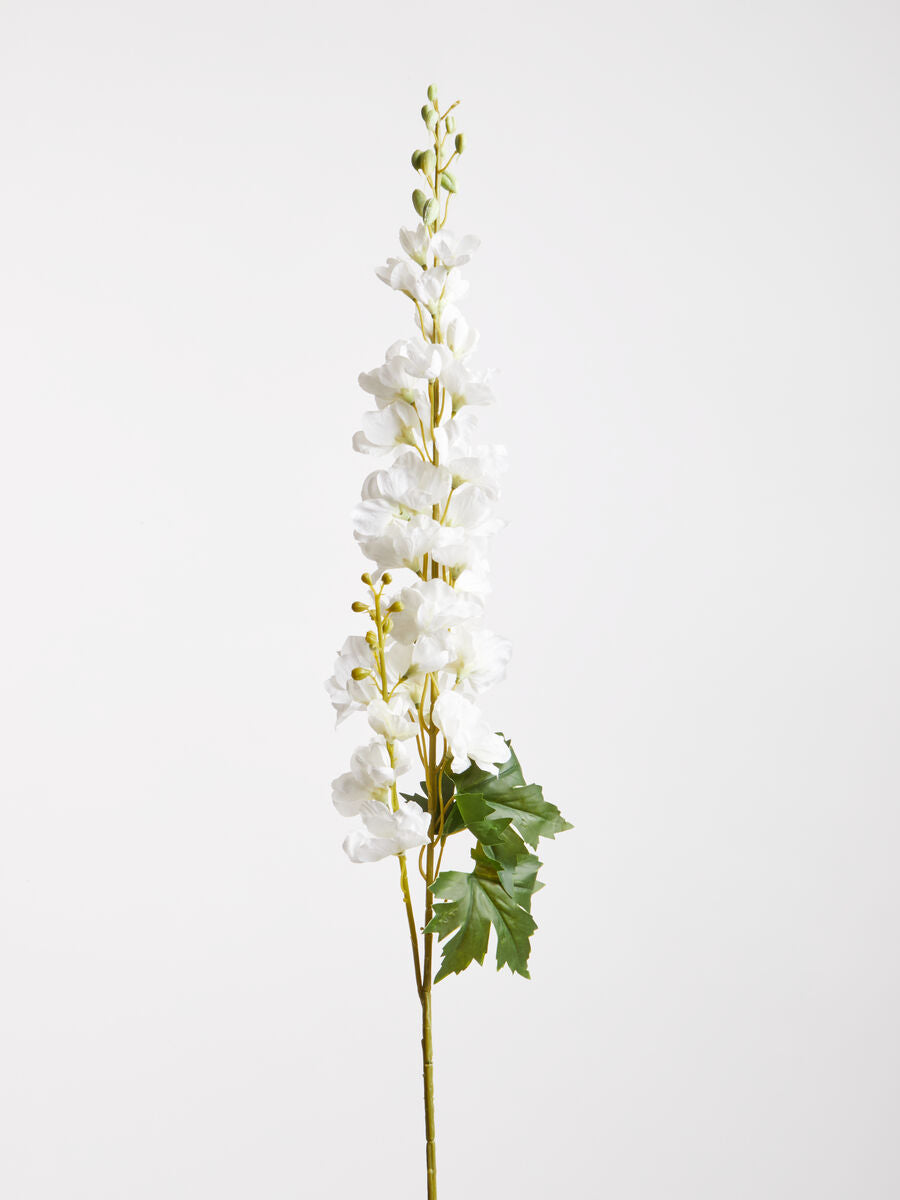 Orsina White Delphinium Flower Stem – 90cm Tall Artificial Botanical