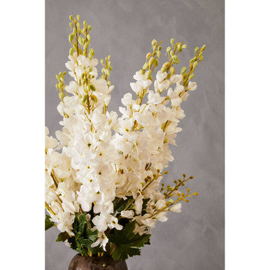 Orsina White Delphinium Flower Stem – 90cm Tall Artificial Botanical