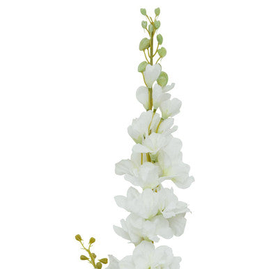 Orsina White Delphinium Flower Stem – 90cm Tall Artificial Botanical