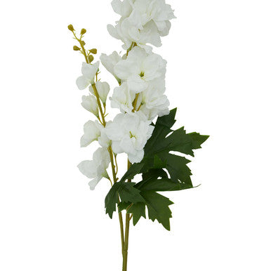 Orsina White Delphinium Flower Stem – 90cm Tall Artificial Botanical