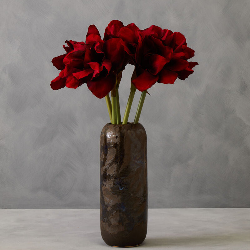 Orsina Fiori Burgundy Amaryllis Flower Stem | 72cm Faux Floral