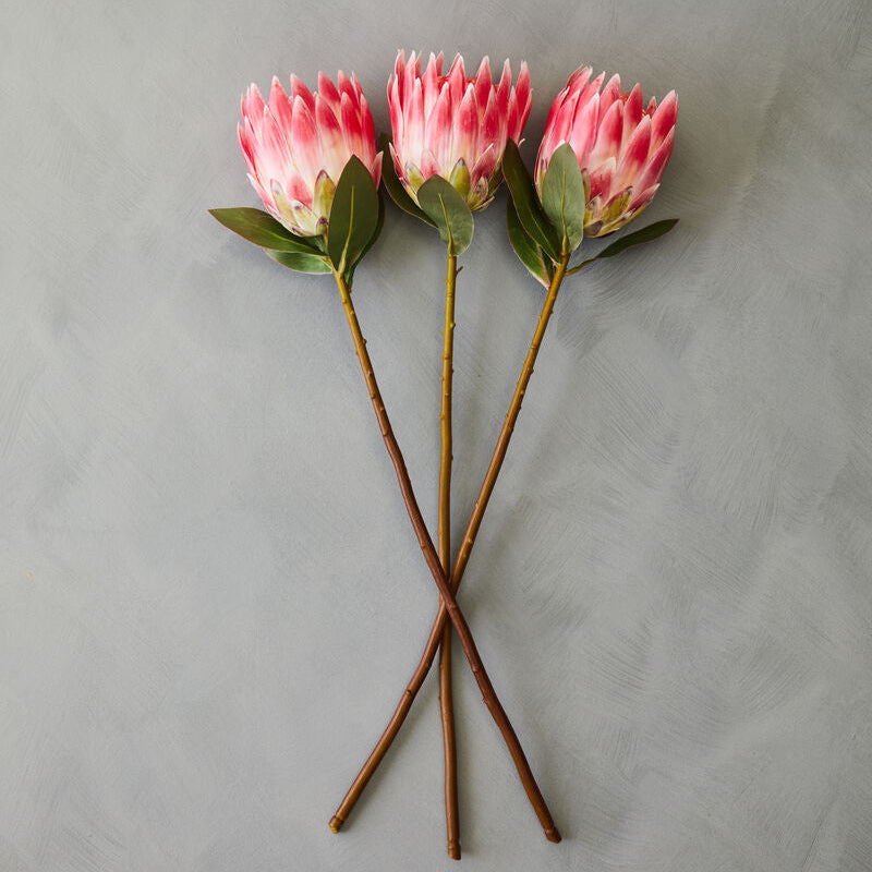 Orsina Fiori Pink Protea Flower Stem – 62cm Realistic Artificial Floral