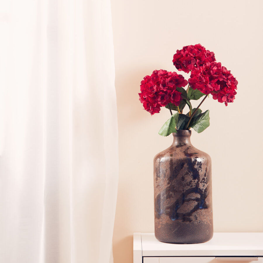 Orsina Fiori Red Hydrangea Flower Stem – 74cm Faux Floral Decor