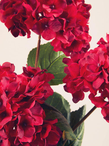 Orsina Fiori Red Hydrangea Flower Stem – 74cm Faux Floral Decor