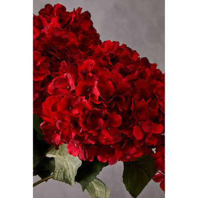 Orsina Fiori Red Hydrangea Flower Stem – 74cm Faux Floral Decor