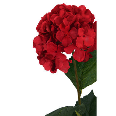 Orsina Fiori Red Hydrangea Flower Stem – 74cm Faux Floral Decor